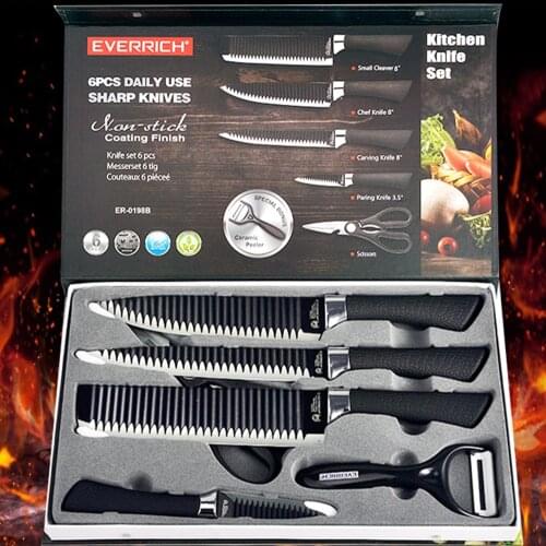 Kitchen Knives Stainless Steel Knife 6 Pcs Set Handmade Knife Ceramic Peeler Scissors Chef Slicer Nakiri Paring Knife Gift Case