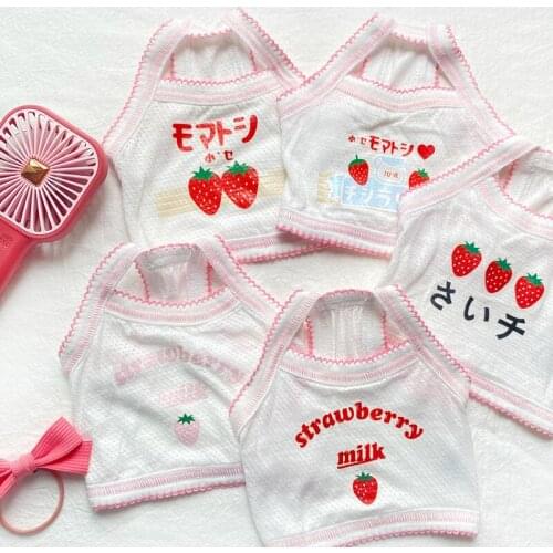 Dog Clothes Strawberry Sunscreen Sling Cat Puppy Dog Clothing Teddy Short Vest Breathable Thin Cotton Summer Dress Pet Apparel