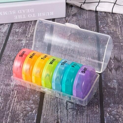14/21Cells Weekly Dispenser 7 Day Week Daily Pill Box Organiser Medicine Tablet Storage For Personal Health Care
