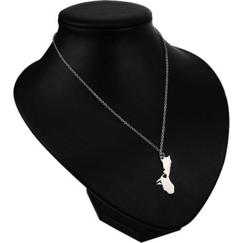 Hot sellers In Europe And The United States Exploded Jewelry Guam Map Stainless Steel Pendant Necklace