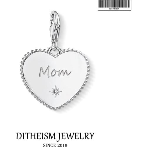 Mom Heart Charms Pendant,2020 Spring Brand New Fashion Jewelry 925 Sterling Silver Romantic Gift For Women Mother Fit Bracelet