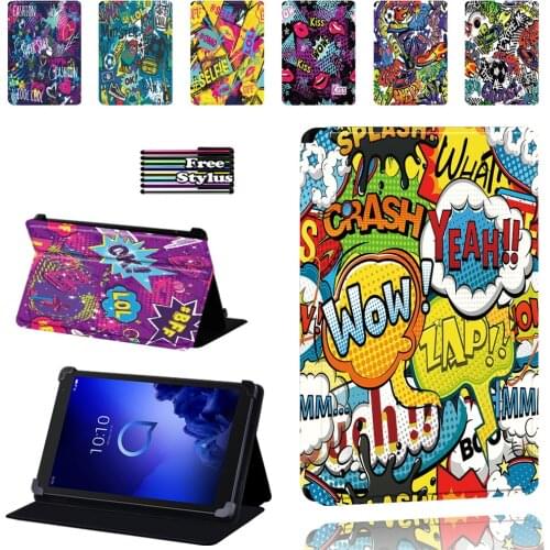 For Alcatel 1T 7 10 / 3T 8 10 / A3 10 Tablet Graffiti Art Pattern Shockproof Lightweight Protective Case Cover