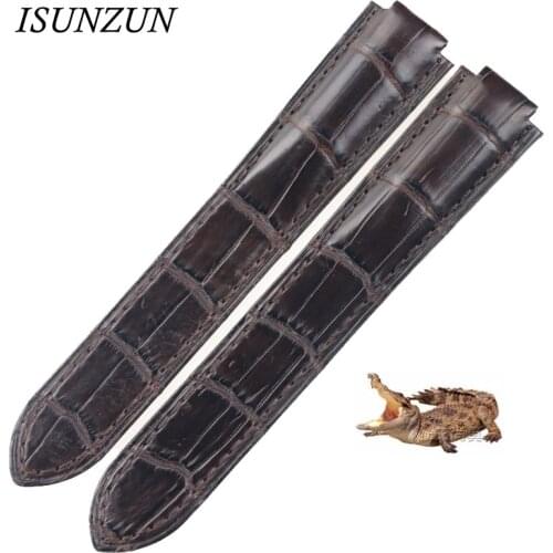 ISUNZUN Watchband For Cartier Ballon Bleu Style Watch Band Crocodile Genuine Leather Watch Strap For Women And Men Watchband