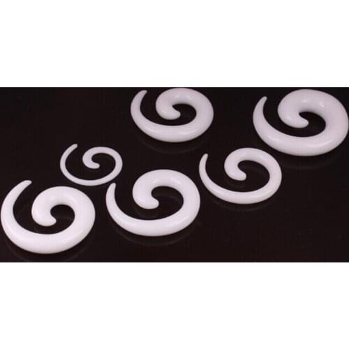 16pcs mix 8 size Acrylic Spiral Taper ear fesh plugs Tunnel Ear Expansion Stretcher Expanders septum rings Body Pircing Jewelry