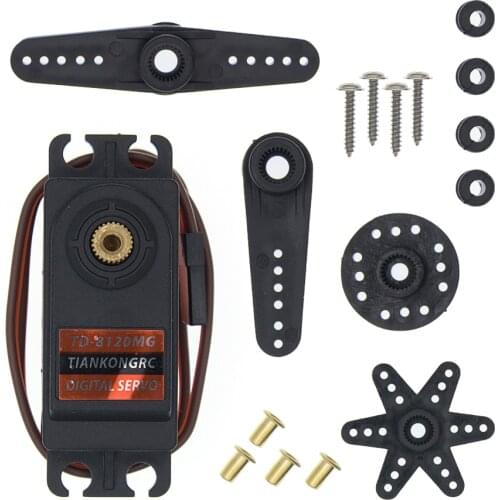 TD-8120MG Waterproof Metal Gear Digital Servo with 20kg High Torque 180Angle for RC Remote Control Car Model Vehicle 20kg servo