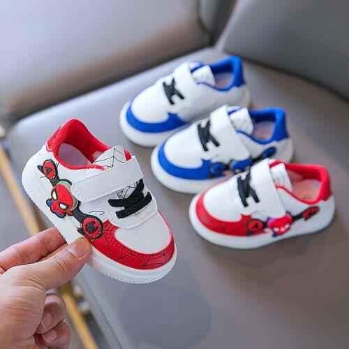 Disney childrens cartoon spiderman baby first walker shoes boys and girls non-slip soft sole casual shoes sports shoes