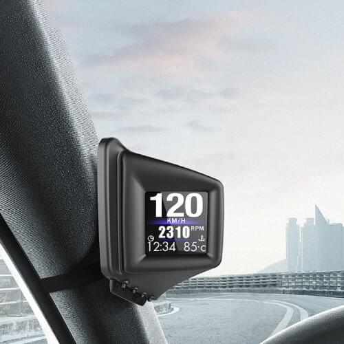 Universal Car HUD Head Up Display Digital GPS Speedometer LCD Display With Speedup Brake Test Overspeed Alarm OBD+GPS Black