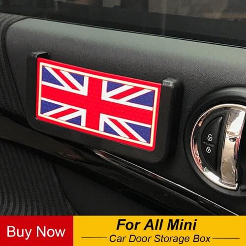 Universal Car Door Storage Box Key Mobile Phone Card Note Holder Decoration For MINI Cooper One R55 R56 R60 F55 F56 Accessories