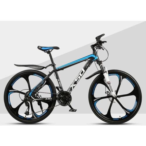 26-Inch 21/24/27/30Speed Mountain Bicycle Shock Absorption Speed Change Mechanical Disc Brake Student Adult Six-blade wheel Bike