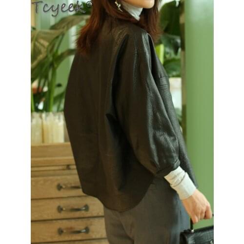 Tcyeek 100% Genuine Leather Female Jacket 2021 Sheepskin Coat Womens Jackets Spring Autumn Casual Jacket Casaco Feminino Gxy40