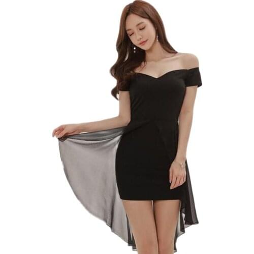 Summer Office Black Chiffon Slash Neck Party Bandage Vintage Rode Sexy Mermaid Dresses For Womens 2017 Vestidos De Festa Femme