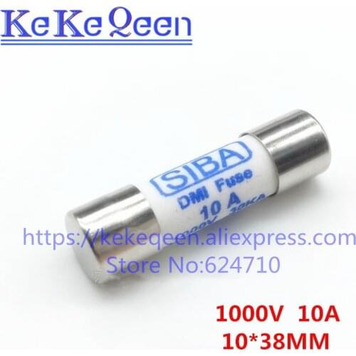 10pcs/lot SIBA 10A 1KV 10mmx38mm 10*38MM 10Amp 1000V Ceramic Fuse 10x38mm Multimeter fuse tube