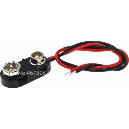 10pcs T type 9V Battery Snap Connector clip Lead Wires holder Line length 15CM