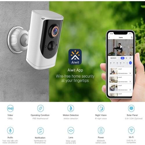 1080P Intelligent Wireless Outdoor WIFI Solar Energy Alert Panel Powered Battery Security Surveillance IP PTZ Camera