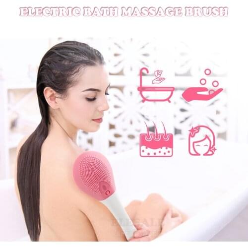 2-In-1 Waterproof Electric Bath Brush Rechargeable Body Cleansing Brush Massage Home Hotel Shower Clean Spa System Health Care