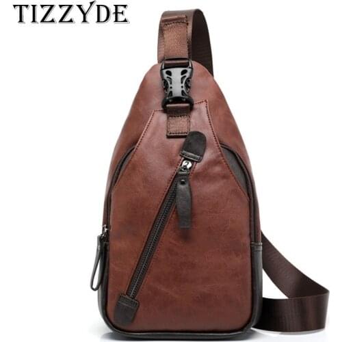 2020 New Fashion Men Travel Chest Bag Casual Male Pack Handbags Crossbody Bag Fashion Shoulder Bag PU Leather CH02-C