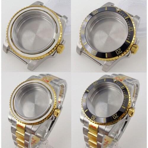40mm 316 Stainless Steel Watch Case Sapphire Glass Oyster Bracelet Rotating Bezel For NH35 NH36 MIYOTA 8215 ETA DG Movement