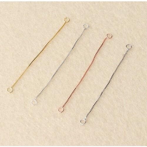 50pcs DIY Jewelry Accessories 925 Sterling silver Box chain For Jewelry Extend or Earrings Accessories