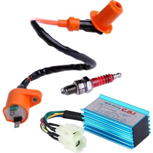 6Pin CDI Ignition Coil A7TC Spark Plug For GY6 ATV 50cc 125cc 150cc Ignition Coil Kit