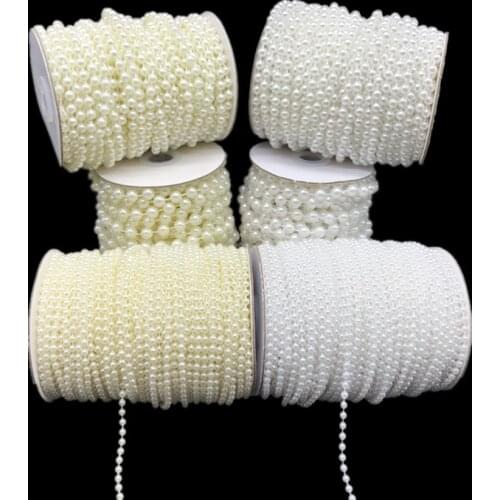 2.5/4/6/8/10mm Imitation Pearl Beads Chain Garland Flowers Acrylic Beads For Jewelry Making DIY Charms Bracelet Making