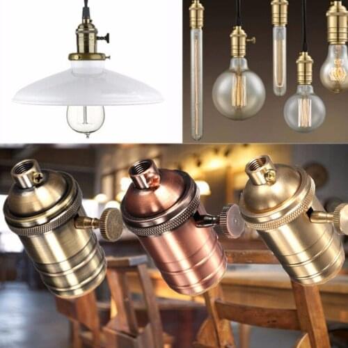 E26/E27 Edison Lamp Socket Screw Bulb Base Brass Lamp Holder Industrial Retro Pendant Fittings Lustre Lampholder Dropshipping