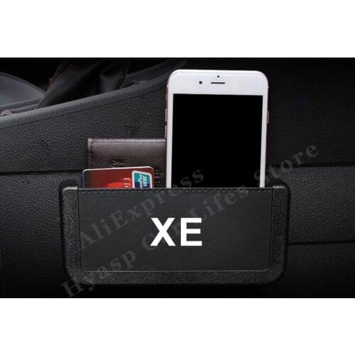 Car Seat Back Storage Box For Jaguar XE Accessories Auto Mobile Phone Sticky Box Pu Leather Multifunction Car Gadgets