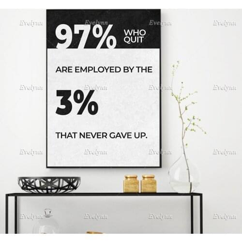 Art Motivational Inspirational Hd Print Wall Canvas Painting Never Gave Up Quote Posters Modular Pictures Bedroom Office Decor