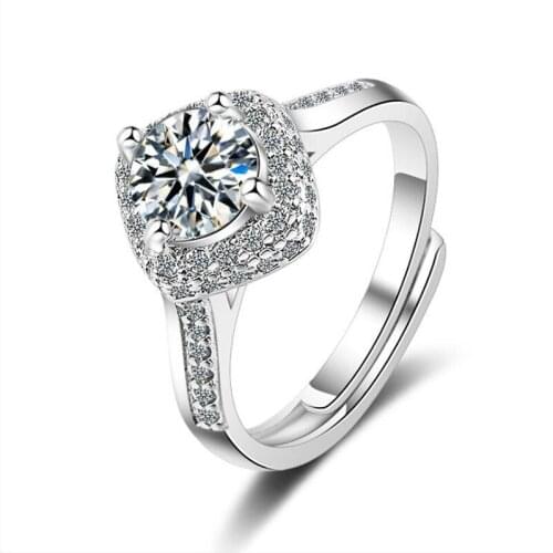 KOFSAC New Fashion Pure Silver 925 Ring Exquisite Crystal Micro Inlay CZ Rings For Women Wedding Jewelry Valentines Day Gifts