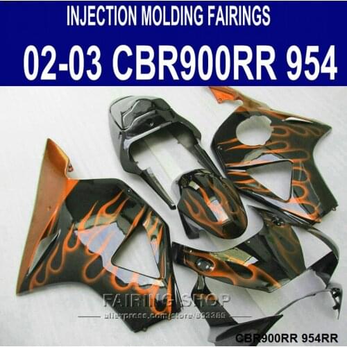 ABS Fairing kit for Honda Injection molding CBR954RR 02 03 brown flames black high grade fairings CBR900RR CBR954 2002 2003 SD87