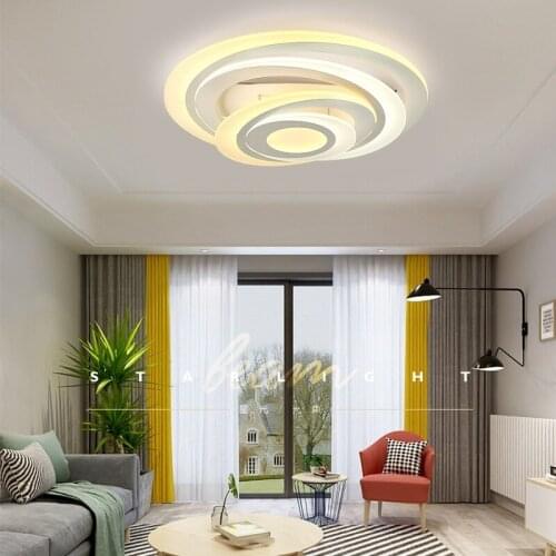 Round bedroom ceiling lights Creative multi-layer fashion restaurant light LED acrylic living room ceiling lamps AC110-240V