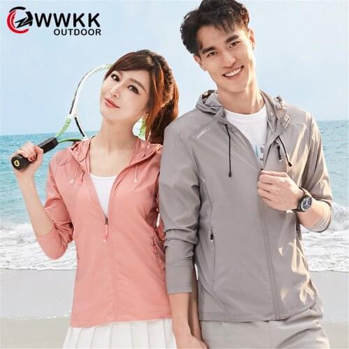 WWKK Men Women Quick Dry Hiking Jacket Waterproof New Sun&UV Protection Coats Outdoor Sport Skin Summer Autumn Rain Thin Jackets
