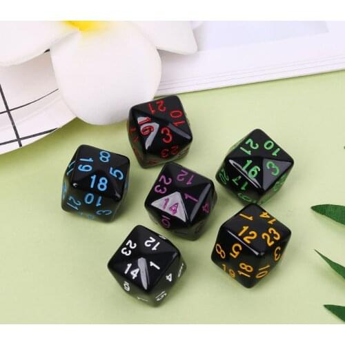 6 Pcs/Set Game Dice 6 Sided D6 24 Points Table Games Desktop Polyhedral For Dungeon D&D Dragon Games Party Funny Play Creative
