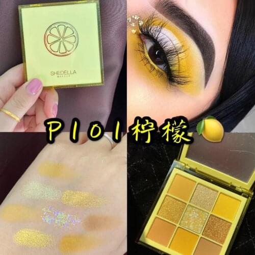 9 Colors Neon Eyeshadow Palette Glitter Eyeshadow Makeup Palette Matte Shimmer Shiny Blue Yellow Eye Pigmented Powder Cosmetics