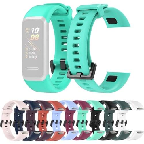 2021 New Soft Sports Silicone Strap Replacement Watch Band Buckle Bracelet for HUAWEI Band 4 / Honor Band 5i