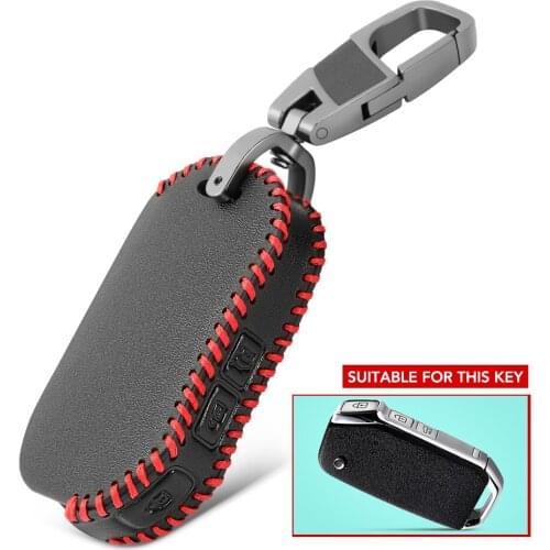 New Leather Car Key Case Cover Bag Keychain for Kia Cerato Sportage Ceed Sorento K900 Stinger 2017 2018 2019 3 Buttons Folding