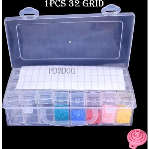 New 32 Lattice Box 5D DIY Diamond Painting Tools Accessories Beads Container Kits Storage Organizer Small Particle Box Home Gift