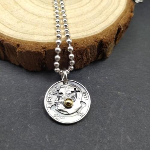 New s925 sterling silver jewelry clown smiley pumpkin head necklace pendant for men and women