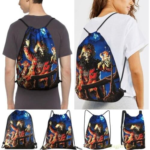 Monkey Island 2 Lechucks Revenge (High Contrast) Men Outdoor Travel Gym Bag Waterproof Drawstring Backpack Women Fitness Bags