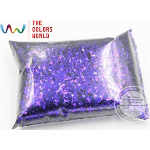 TCR403 Iridescent peacock purple With Blue luster color Stars Shape 2.0MM Size glitter for nail Art or other DIY decoration