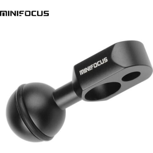 MINIFOCUS YS Ball Head Arm Adapter 1inch Ball With Double Hole YS Strobe Arm for Underwater Diving flashlight Light System Mount