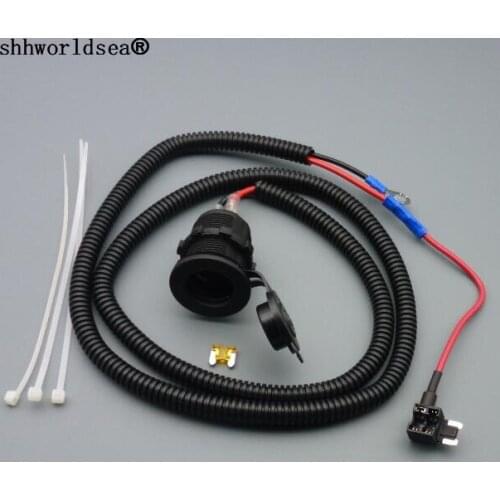Shhworldsea 1M 1.5mm2 Car Cigarette Cigar Lighter Socket 12V Extension Micro Fuse Tap Holder Lead