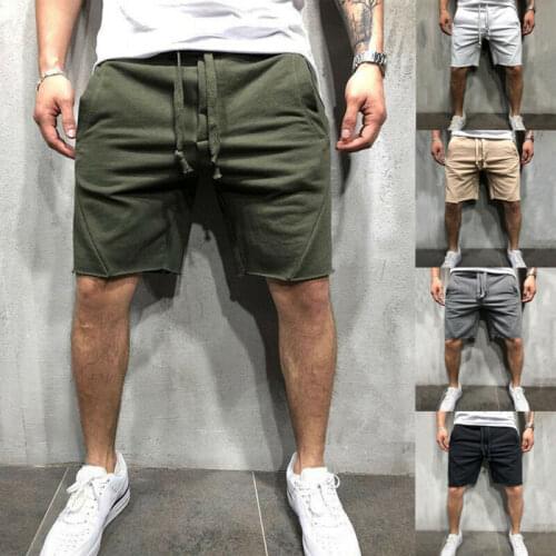 Shorts Men Sports Running Casual Elastic Plain Pants Summer Beach Gym Trousers Mens Cargo Fitness Jogging Training Shorts Pants