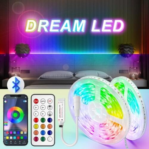 Dream RGB Led Strip Lights Bluetooth Addressable LED Lights WS2811 5050 SMD 2835 Tape Diode Flexible Ribbon Phone Remote Control