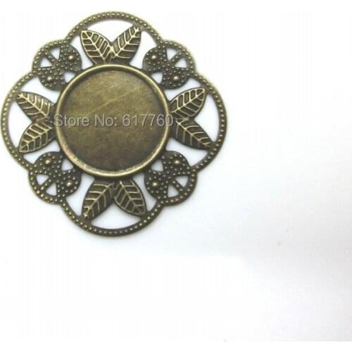 Free Shipping-50PCs Antique Bronze Filigree Cameo Frame Settings Wraps Connnector DIY Embellishments 4.2x4.2cm J0614