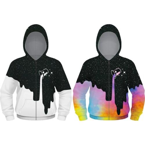 5-14 Years Splashing ink Starry sky Hooded Coat Spring Autumn Active Hoodies Sweatshirt For Boys And Girls Children Clothing