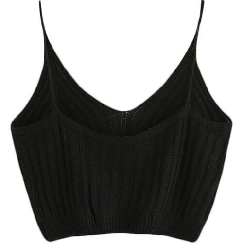 2020 Womens Summer Basic Sexy Strappy Sleeveless Crop Top Cotton Solid Soft Tanks Tops Summer Girl Beach Wear