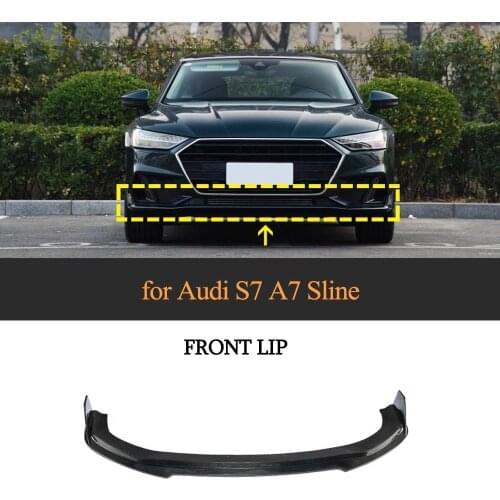 Carbon Fiber Car Front Bumper Lip Splitter Diffuser For Audi A7 Sline S7 Sedan 2019 Car Spoiler Lip Apron