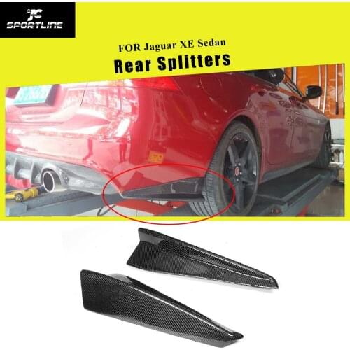 Carbon Fiber Rear Bumper Lip Splitters Flaps Side Aprons for Jaguar XE Sedan 4 Door 2015 2016 2017 Cupwings Winglets