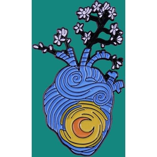 Van Gogh Arts Enamel Pins Brooch Collecting Flower Lapel Badges Men Women Fashion Jewelry Gifts Adorn Backpack Collar Hat