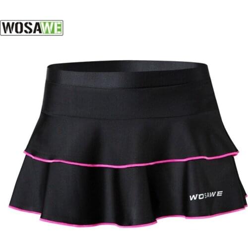 WOSAWE 2 In 1 Womens Cycling Skirt Underwear Bike Shorts with 3D Gel Padded Breathable Quick Dry Biker Bicycle Shorts Skirts